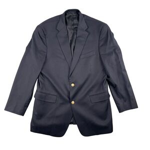 Hart Schaffner Marx Gold Blazer Mens 42R Navy Blue Sport Coat Vintage Jacket USA